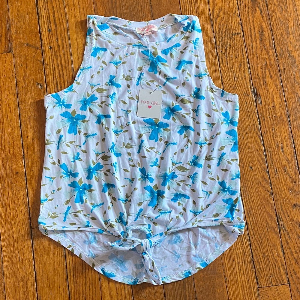 Floral pattern, Knot Front Tank Top
